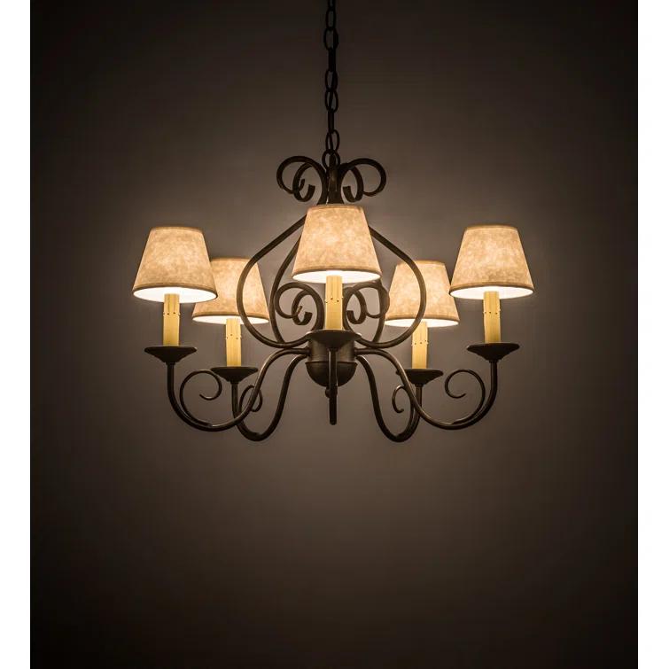 Jenna 25'' Beige and Bronze 5-Light Chandelier