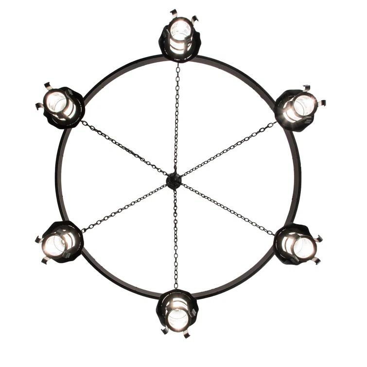 Storybook Cottage Black Crystal 6-Light Chandelier
