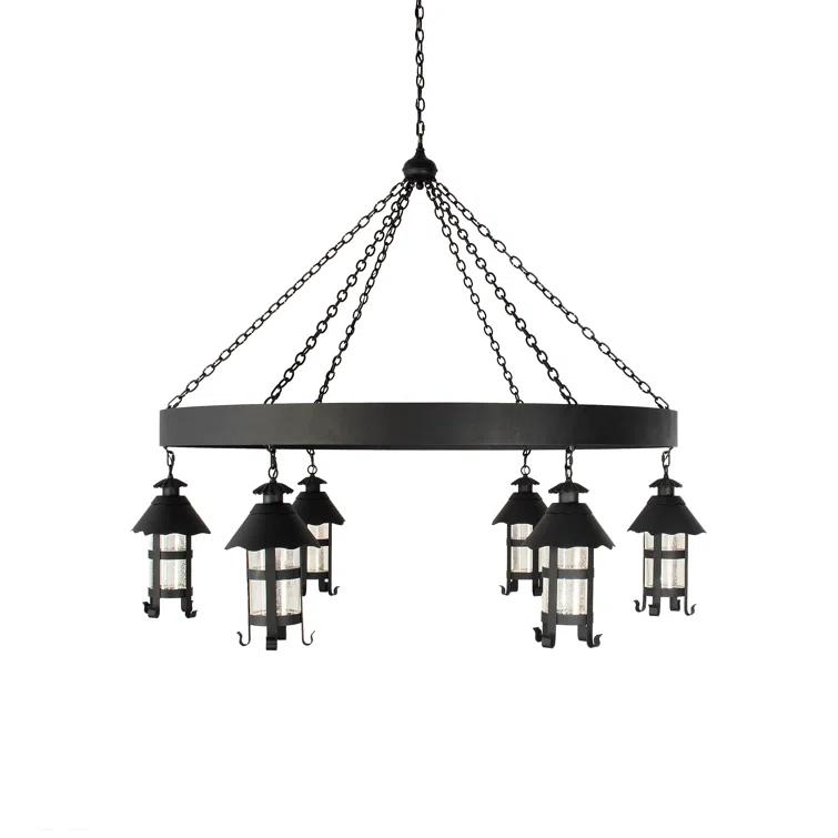 Storybook Cottage Black Crystal 6-Light Chandelier