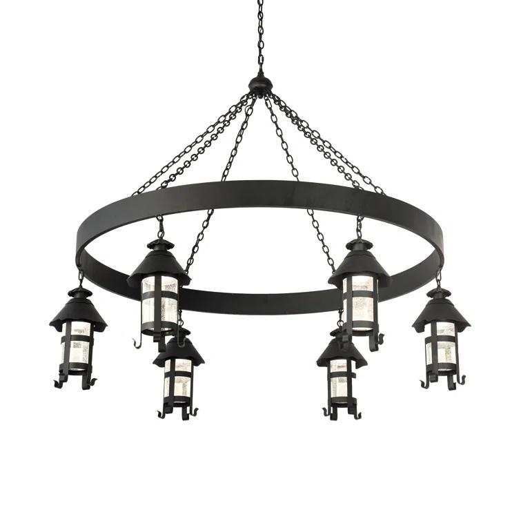 Storybook Cottage Black Crystal 6-Light Chandelier
