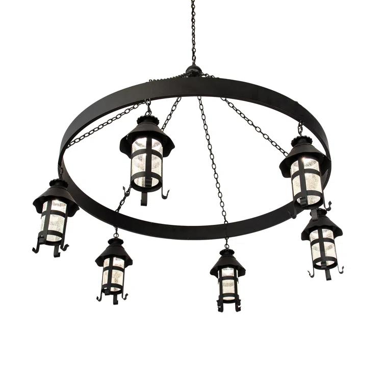 Storybook Cottage Black Crystal 6-Light Chandelier