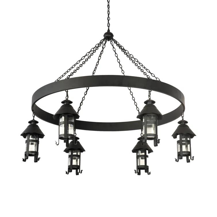 Storybook Cottage Black Crystal 6-Light Chandelier