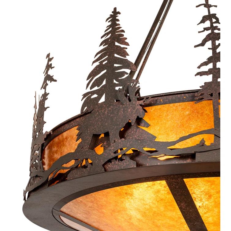 Meyda Lighting Rustic Lodge 6 - Light Rustic Nail Unique/Statement Pendant