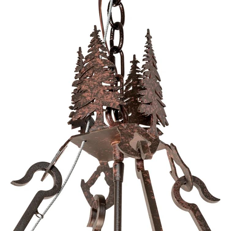 Meyda Lighting Rustic Lodge 6 - Light Rustic Nail Unique/Statement Pendant