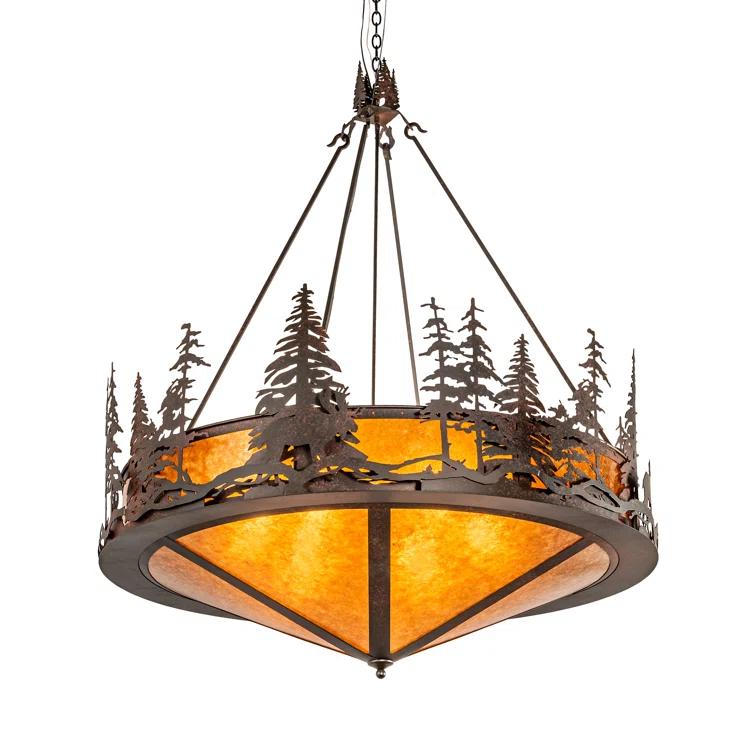 Meyda Lighting Rustic Lodge 6 - Light Rustic Nail Unique/Statement Pendant