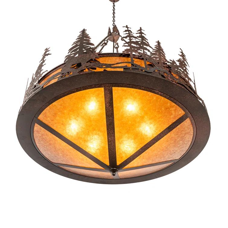 Meyda Lighting Rustic Lodge 6 - Light Rustic Nail Unique/Statement Pendant