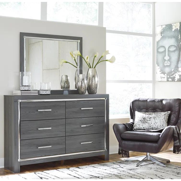 Layeska 60.5'' W 6 - Drawer Dresser with Mirror
