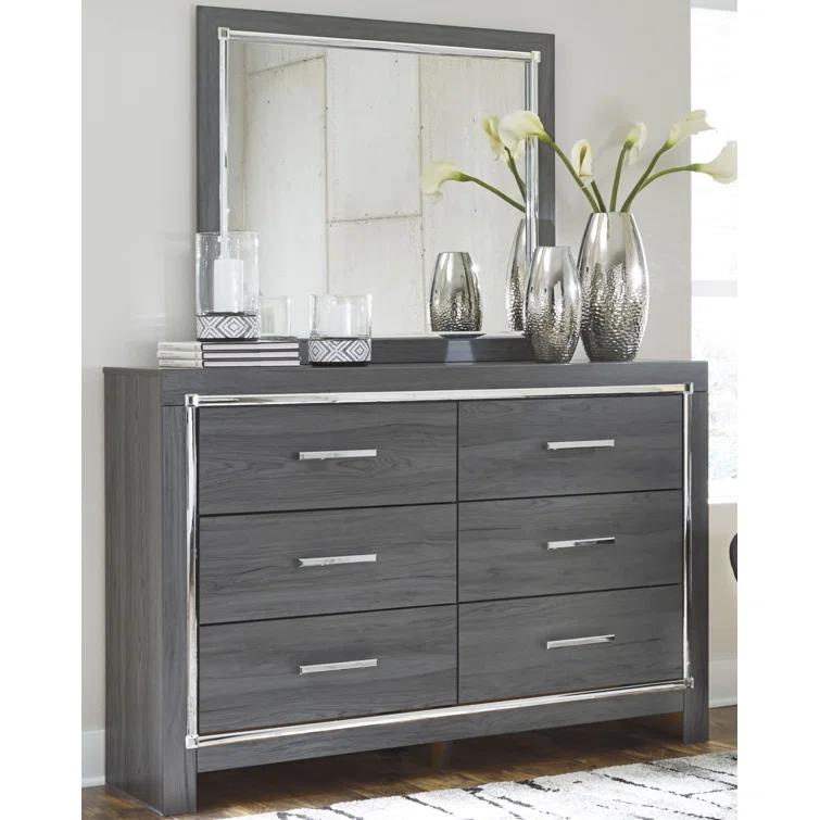 Layeska 60.5'' W 6 - Drawer Dresser with Mirror