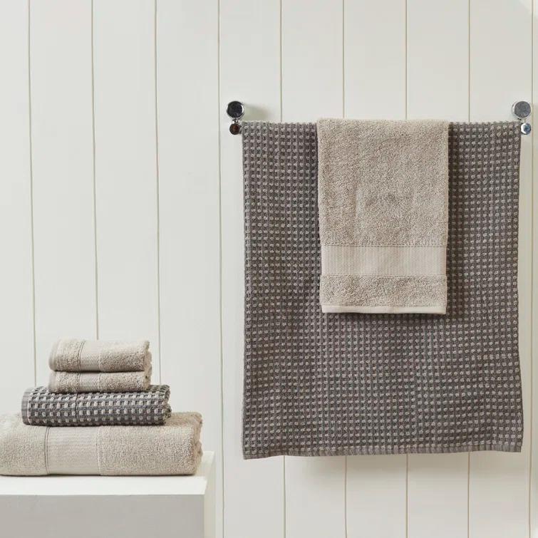 Modern Threads Drucilla 6-Piece 100% Combed Cotton Yarn Dyed Cobblestone Jacquard Towel Set