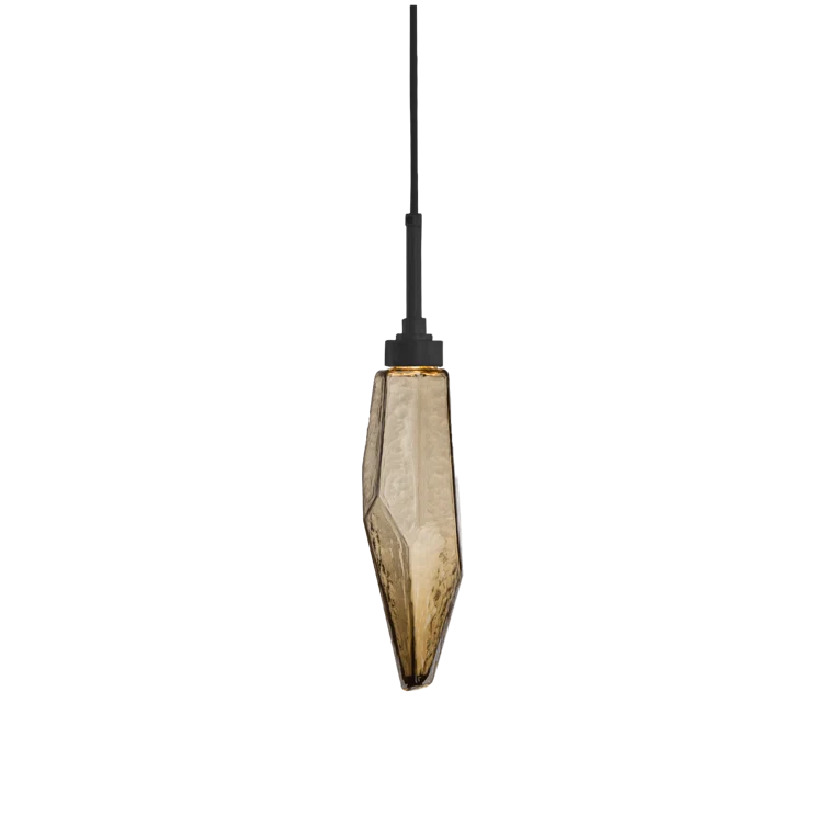 Rock Crystal Blown Glass LED Pendant