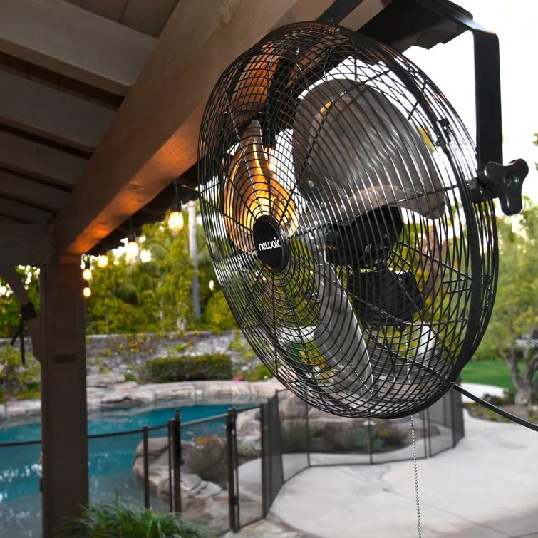 Newair Newair 20" High Velocity Wall Mount Fan, Heavy Duty Waterproof Outdoor Fan, Adjustable Tilt and 3 Speeds up to 4650 CFM, Pull Chain Switch
