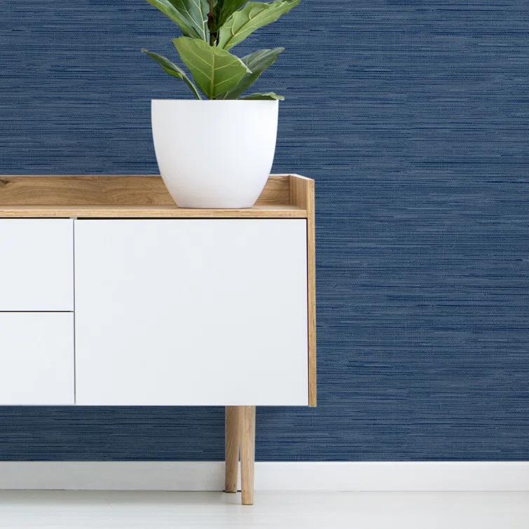 Sand & Stable™ Charleigh Grasscloth peel and stick Wallpaper