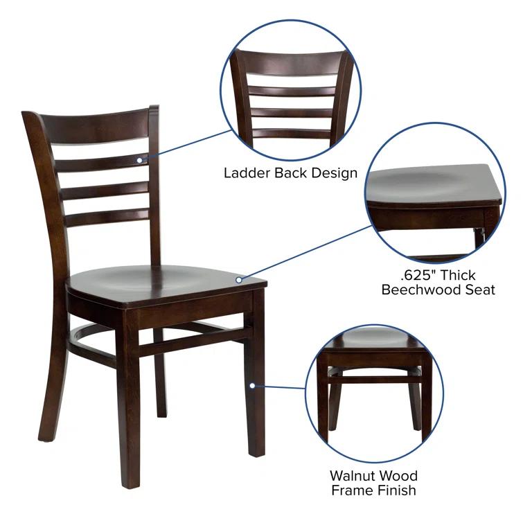 Red Barrel Studio® Ladder Back Wooden Restaurant Chair