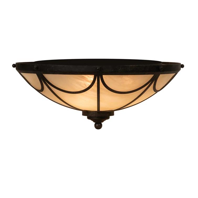 Bronze and Beige 16" Wide 3-Light LED Flush Mount