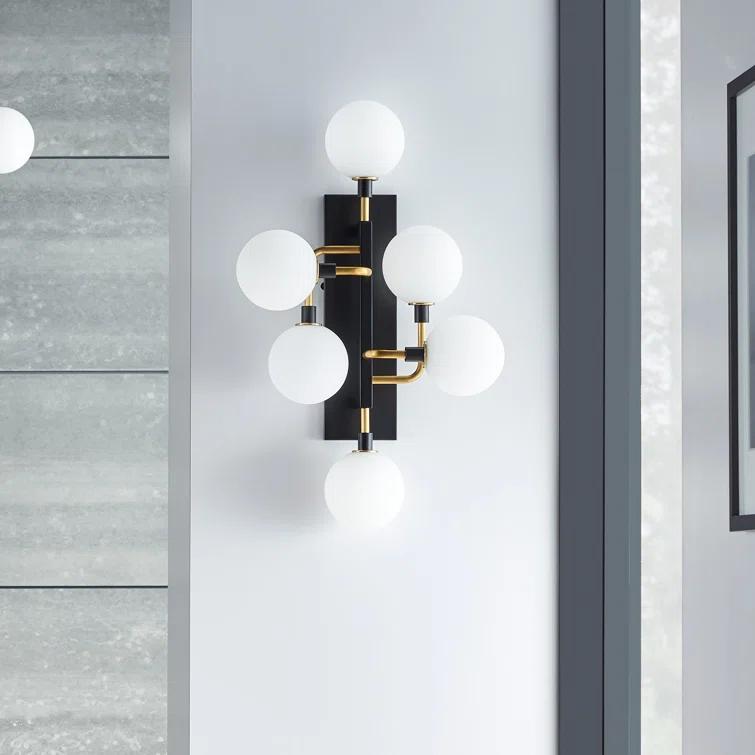 Viaggio Opal Glass & Brass 6-Light Dimmable Sconce by Sean Lavin