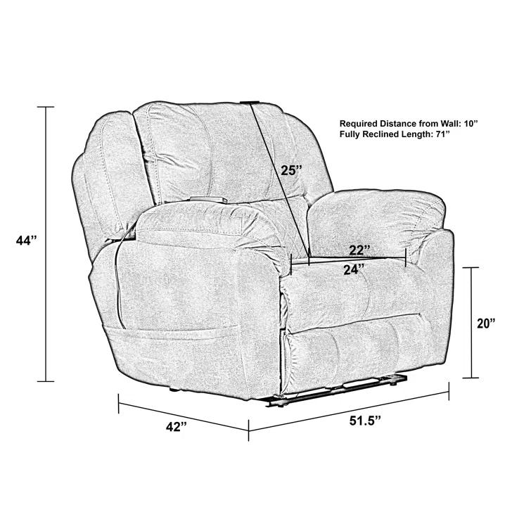 Booher Power Lay Flat Recliner with Adjustable Headrest & Lumbar and Therapeutic Heat & Massage