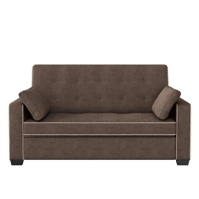 Serta Monroe 72.6" Queen Square Arm Tufted Back Convertible Sleeper Sofa with Cushions