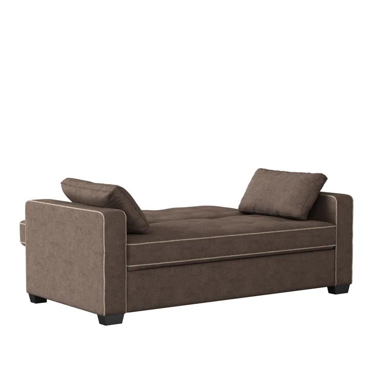 Serta Monroe 72.6" Queen Square Arm Tufted Back Convertible Sleeper Sofa with Cushions