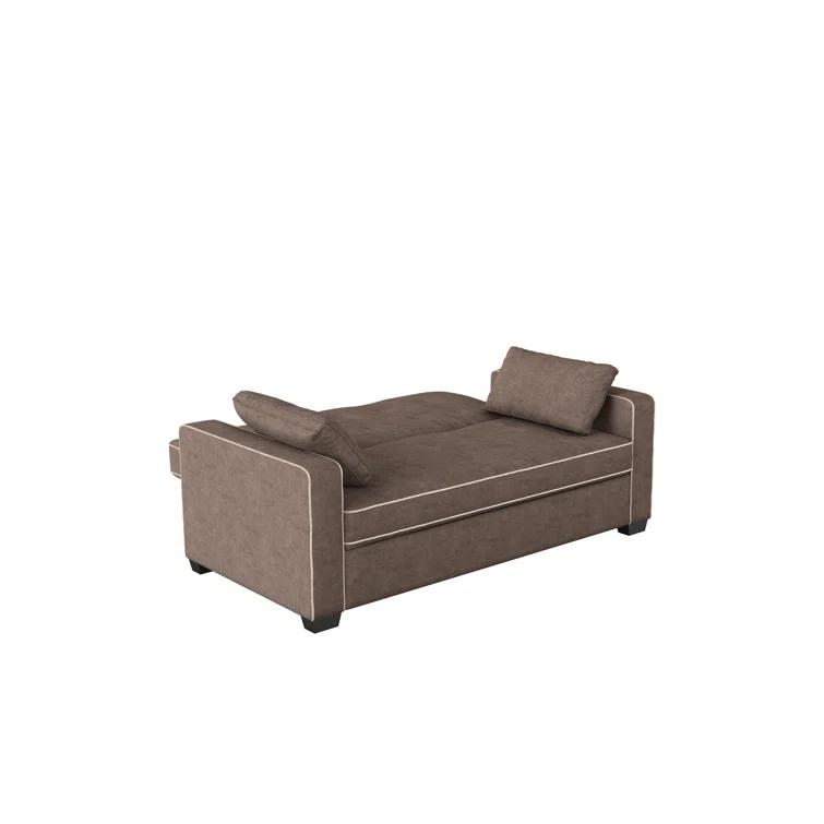 Serta Monroe 72.6" Queen Square Arm Tufted Back Convertible Sleeper Sofa with Cushions