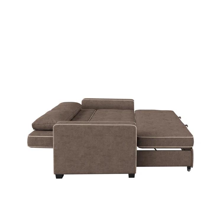 Serta Monroe 72.6" Queen Square Arm Tufted Back Convertible Sleeper Sofa with Cushions