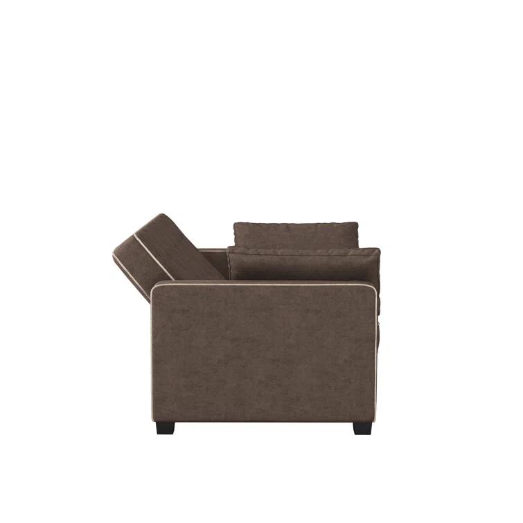 Serta Monroe 72.6" Queen Square Arm Tufted Back Convertible Sleeper Sofa with Cushions