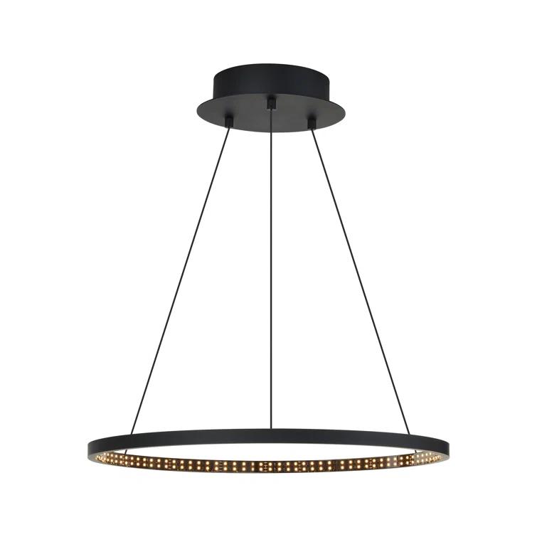 Nightshade Black Modern LED Chandelier with Integrated Light