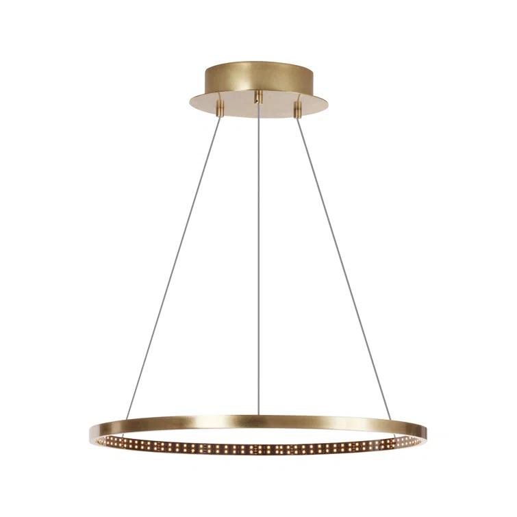 Natural Brass 24" LED Chandelier with Integrated Light