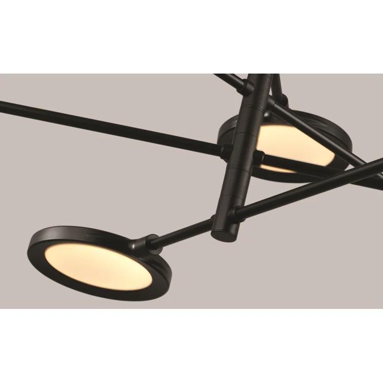 Matte Black 8-Light LED Geometric Chandelier