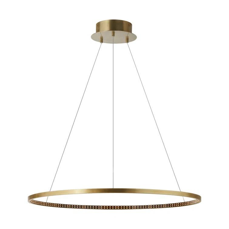 Vellavi Natural Brass 36" LED Chandelier