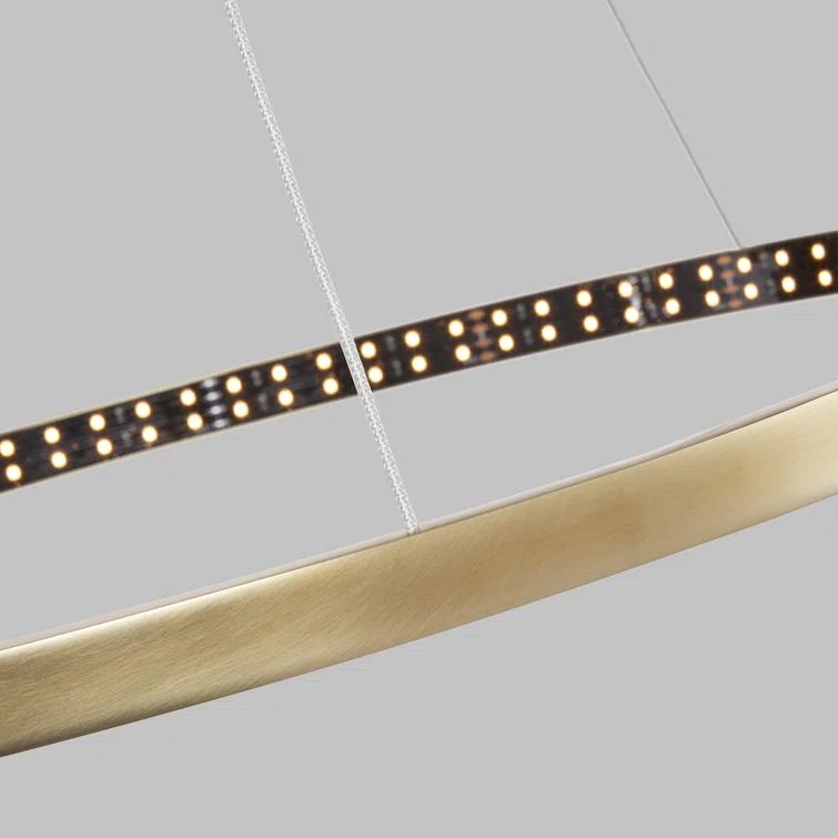 Vellavi Natural Brass 36" LED Chandelier