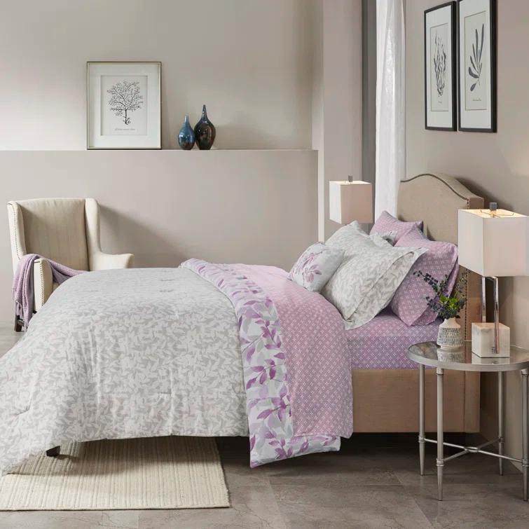 Madison Park Essentials Sofia Microfiber Reversible Comforter Set with Bed Sheets