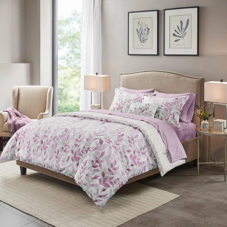 Madison Park Essentials Sofia Microfiber Reversible Comforter Set with Bed Sheets
