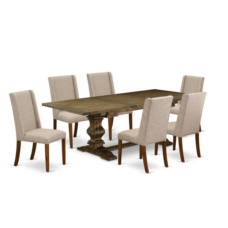 Lassale Removable Leaf Acacia Solid Wood Dining Set