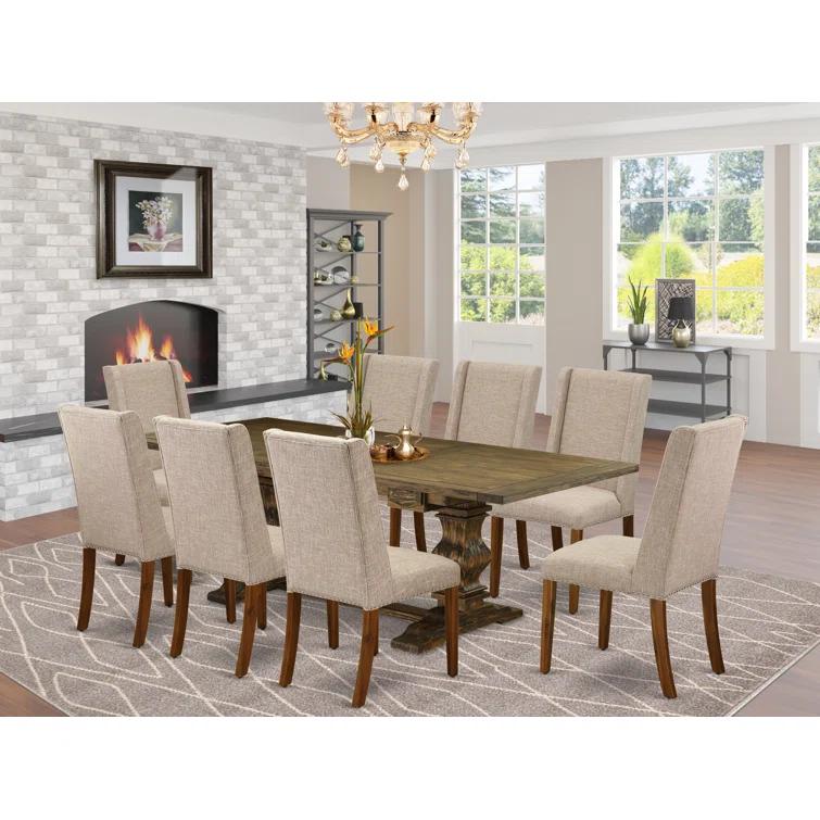 Lassale Removable Leaf Acacia Solid Wood Dining Set