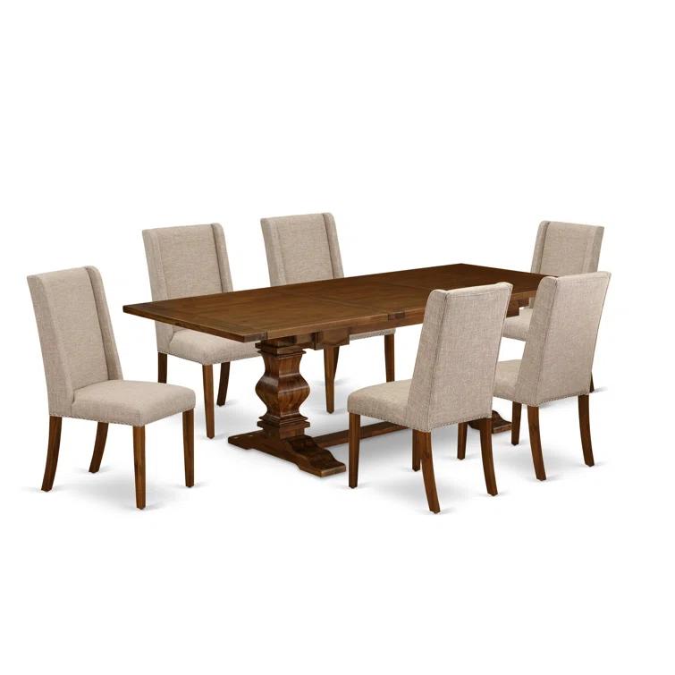 Lassale Removable Leaf Acacia Solid Wood Dining Set