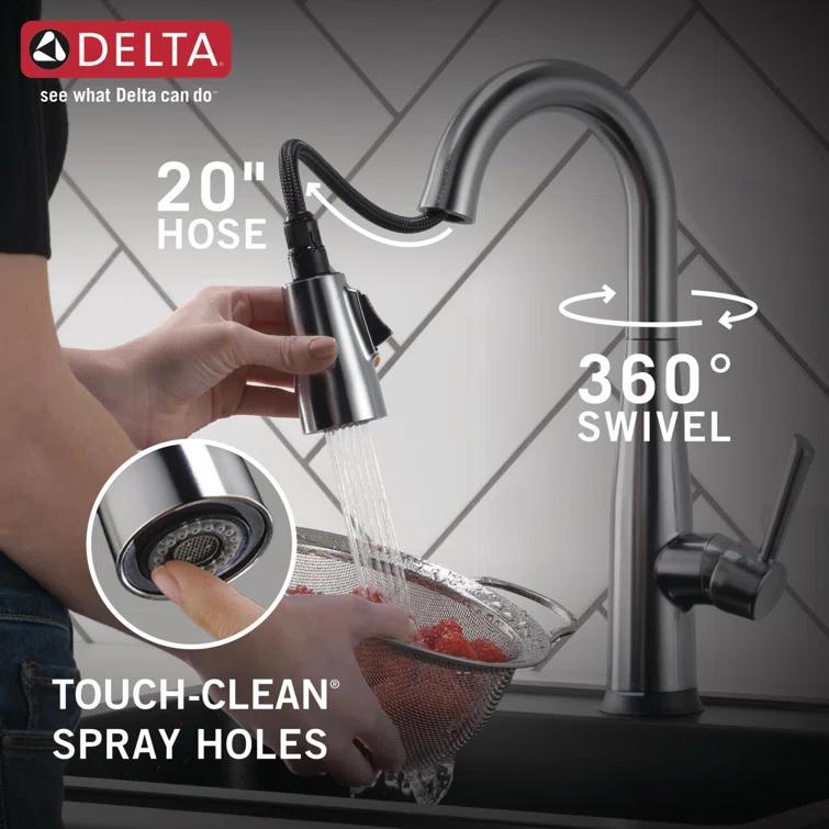 Essa Pull Down Sprayer Touch Bar Faucet, Single Handle Touch Prep Sink Faucet