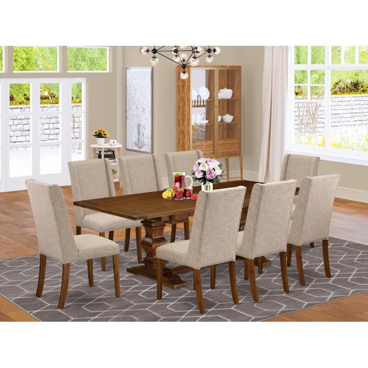 Lassale Removable Leaf Acacia Solid Wood Dining Set
