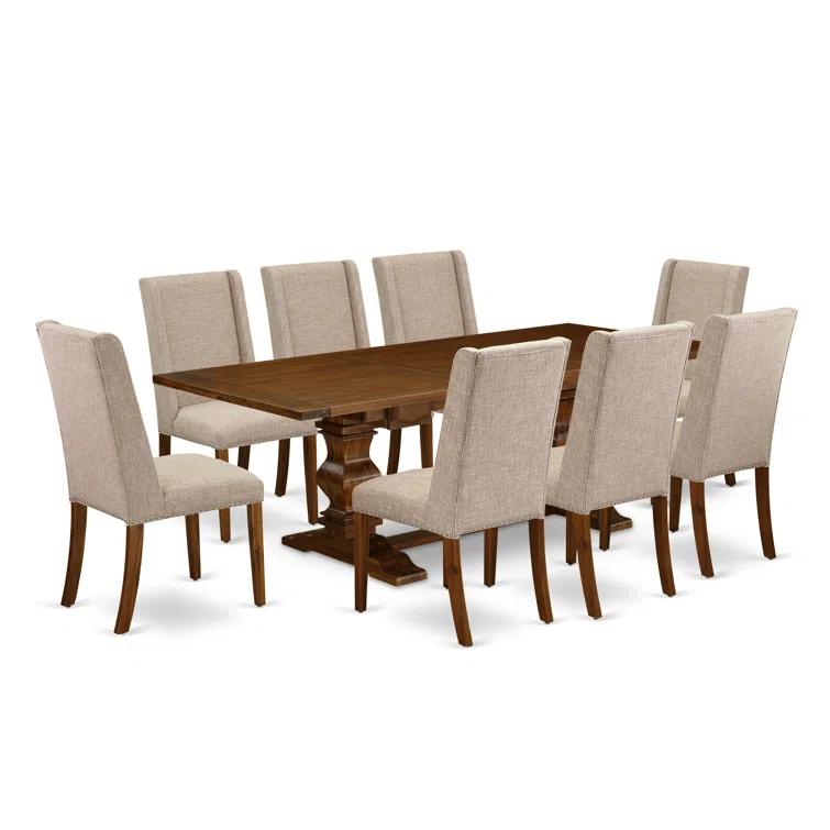 Lassale Removable Leaf Acacia Solid Wood Dining Set