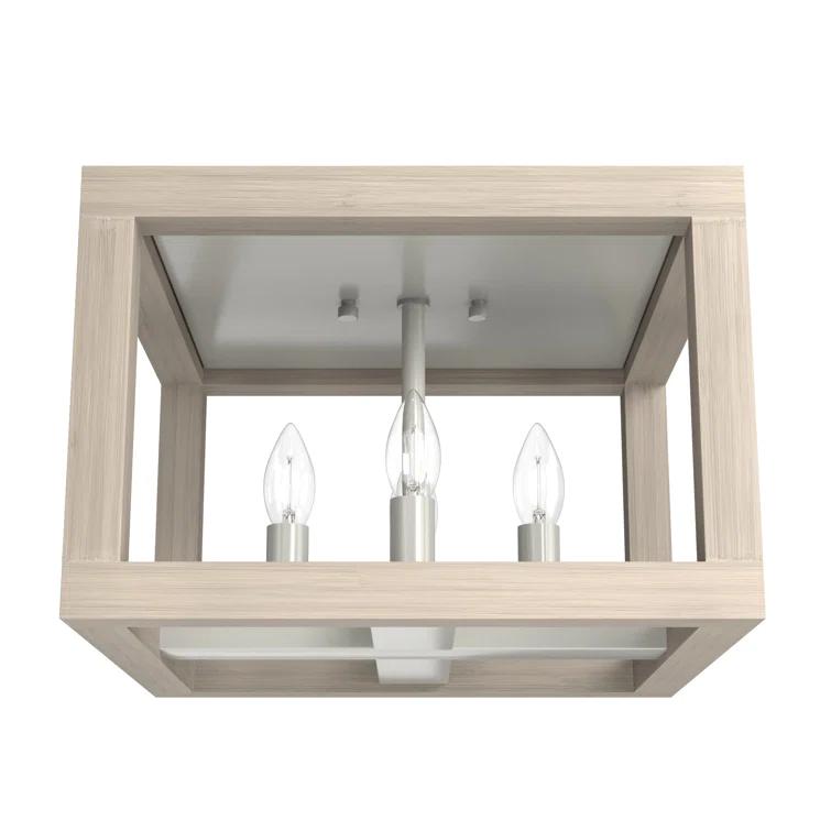 Squire Manor 4 - Light 12'' Lantern Square / Rectangle Flush Mount