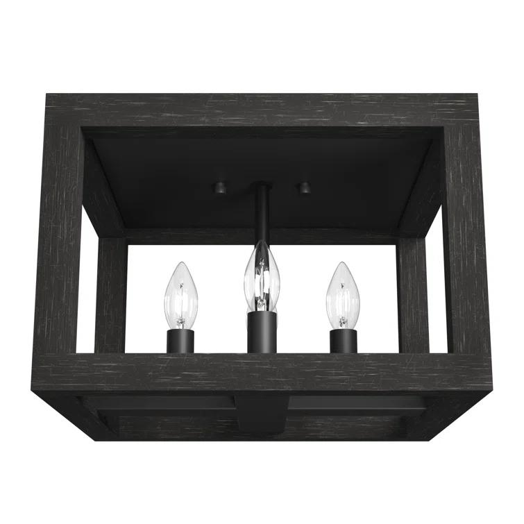 Squire Manor 4 - Light 12'' Lantern Square / Rectangle Flush Mount