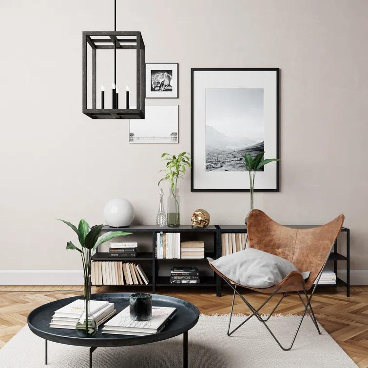 Hunter Fan Squire Manor 4 - Light Lantern Rectangle Chandelier