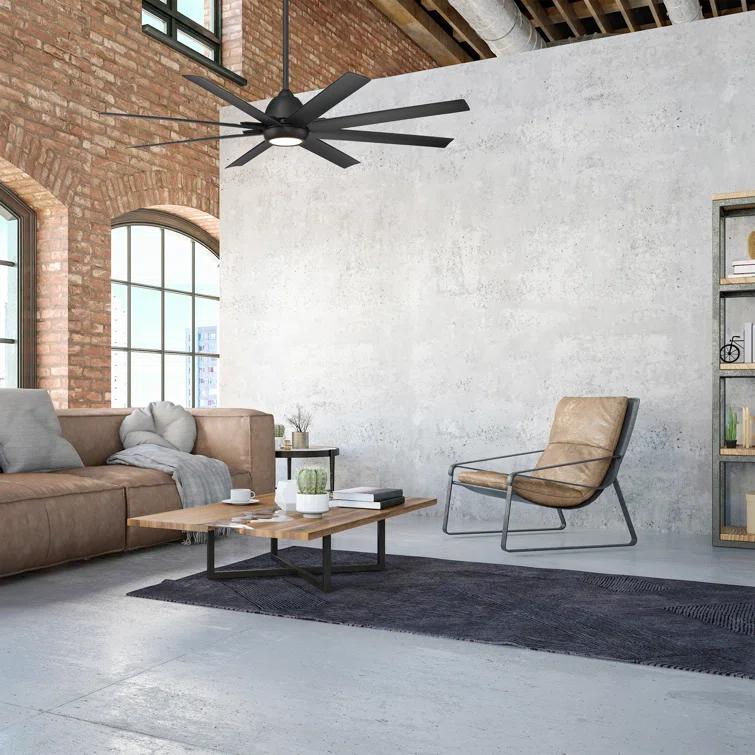 66" 8 - Blade Outdoor / Indoor Smart Ceiling Fan with Remote Control Included, Works With Google Assistant, Amazon Alexa and IOS/Android Mobile APP