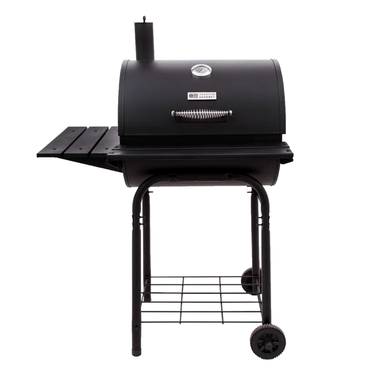 Charbroil American Gourmet 625 Barrel Charcoal Grill with Side Shelves