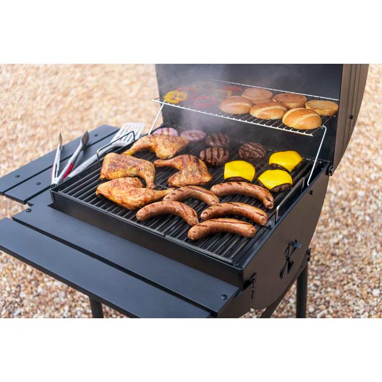 Charbroil American Gourmet 625 Barrel Charcoal Grill with Side Shelves