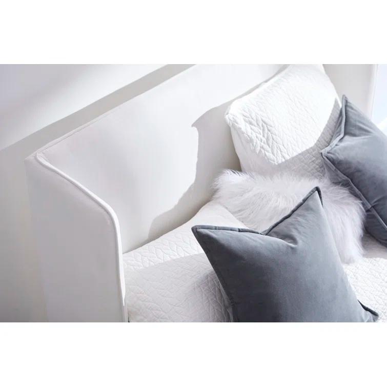 Benjara Upholstered Wingback Bed