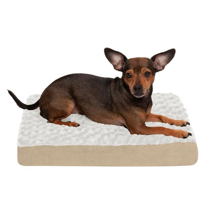 FurHaven Ultra Plush Faux Fur & Suede Orthopedic Foam Deluxe Mattress Dog Bed