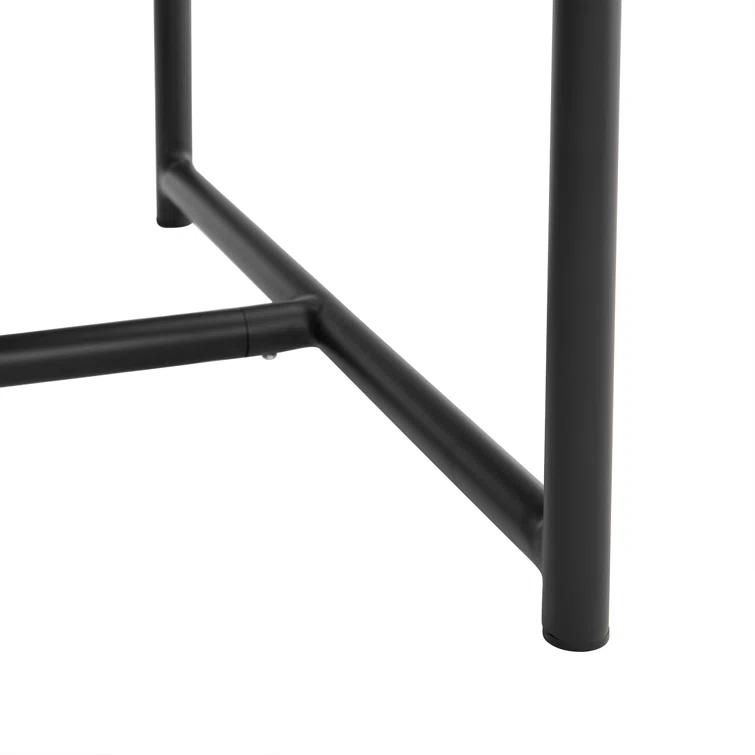 Campblin Outdoor Dining Table in Aluminum and Teak with Stone Top