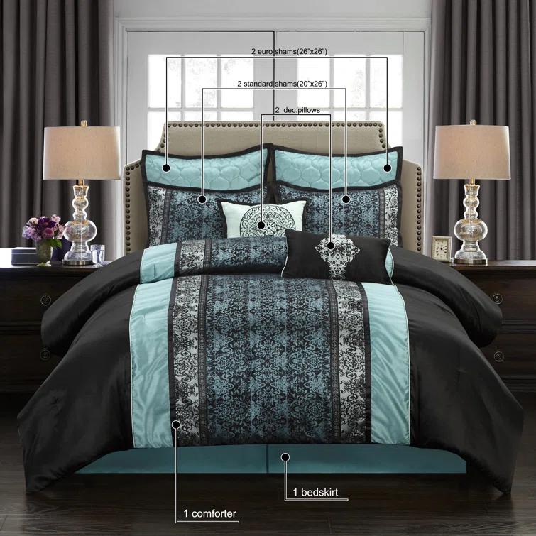 Nanshing America, Inc Arabesque 8 Piece Traditional Comforter Set