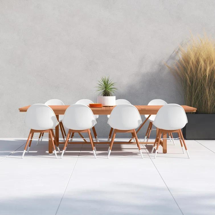 Anautica 79'' Rectangular 8 - Person Outdoor Dining Set