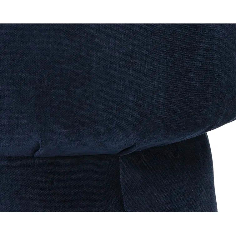 Danny Navy Transitional Barrelback Lounge Chair in Sustainable Wood